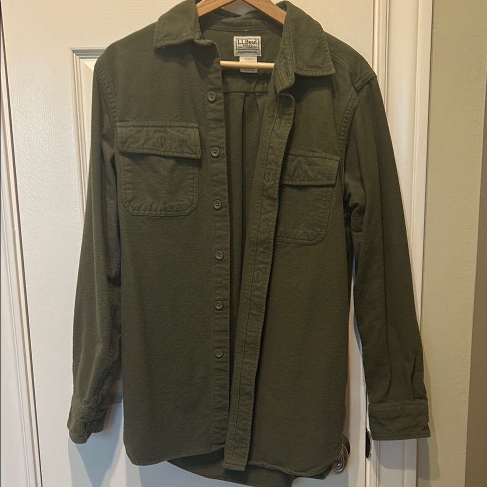 Olive Green LL Bean Flannel